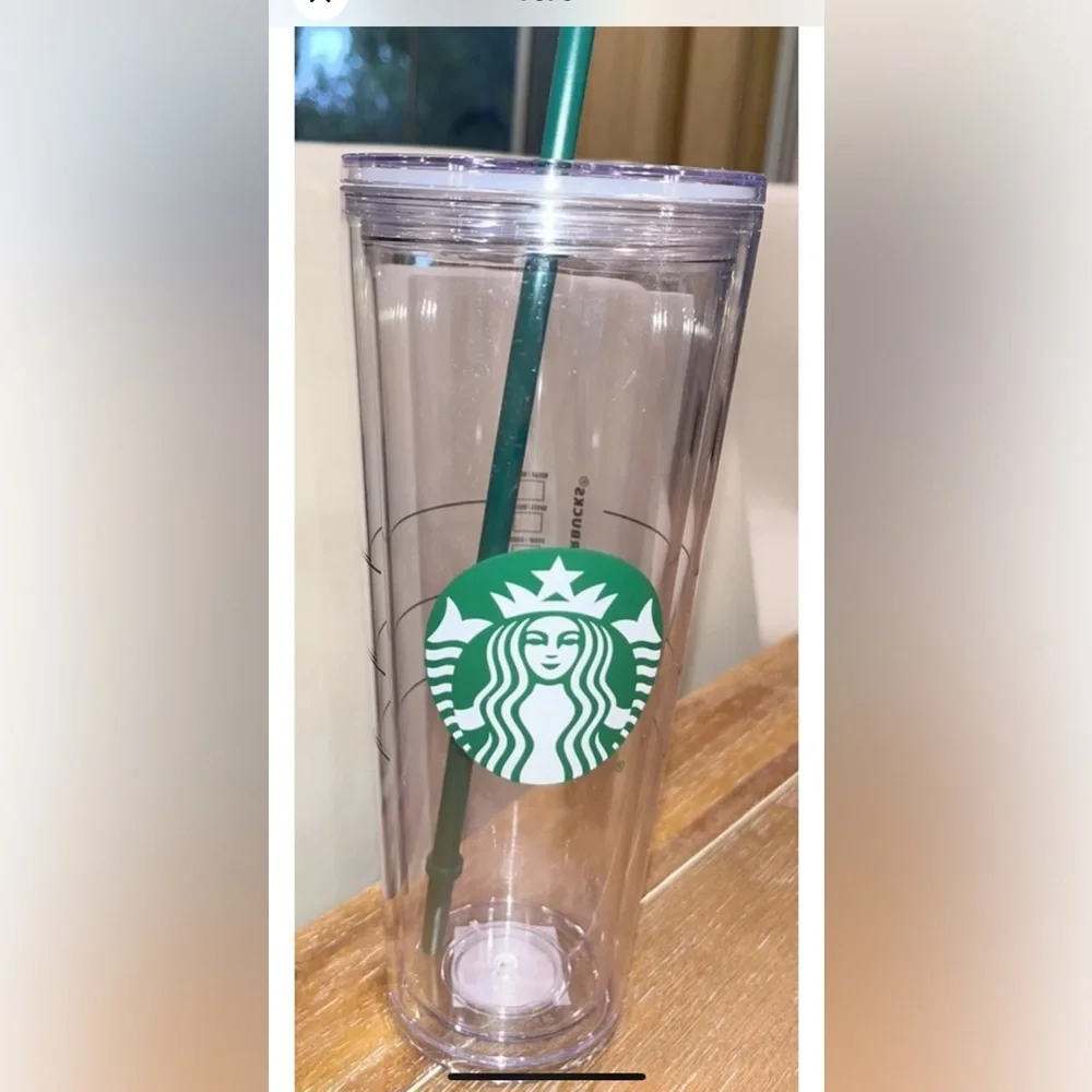 Collectable Starbucks clear 24oz tumbler original logo - Picture 1 of 3